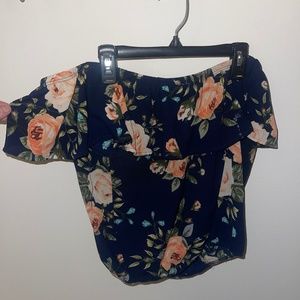 Flowered off the shoulder shirt